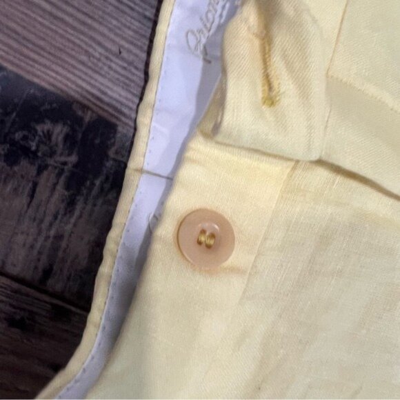Brioni Cannes Yellow‎ Linen Pants | 100% Linen | Made in Italy | Size 36 - Picture 8 of 13